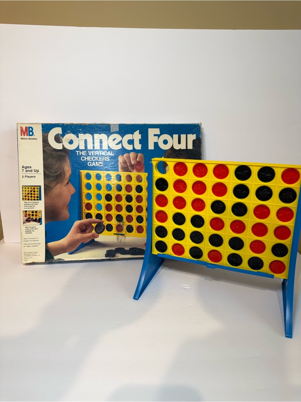 Vintage 1990 Connect Four 4 Complete Game Milton Bradley